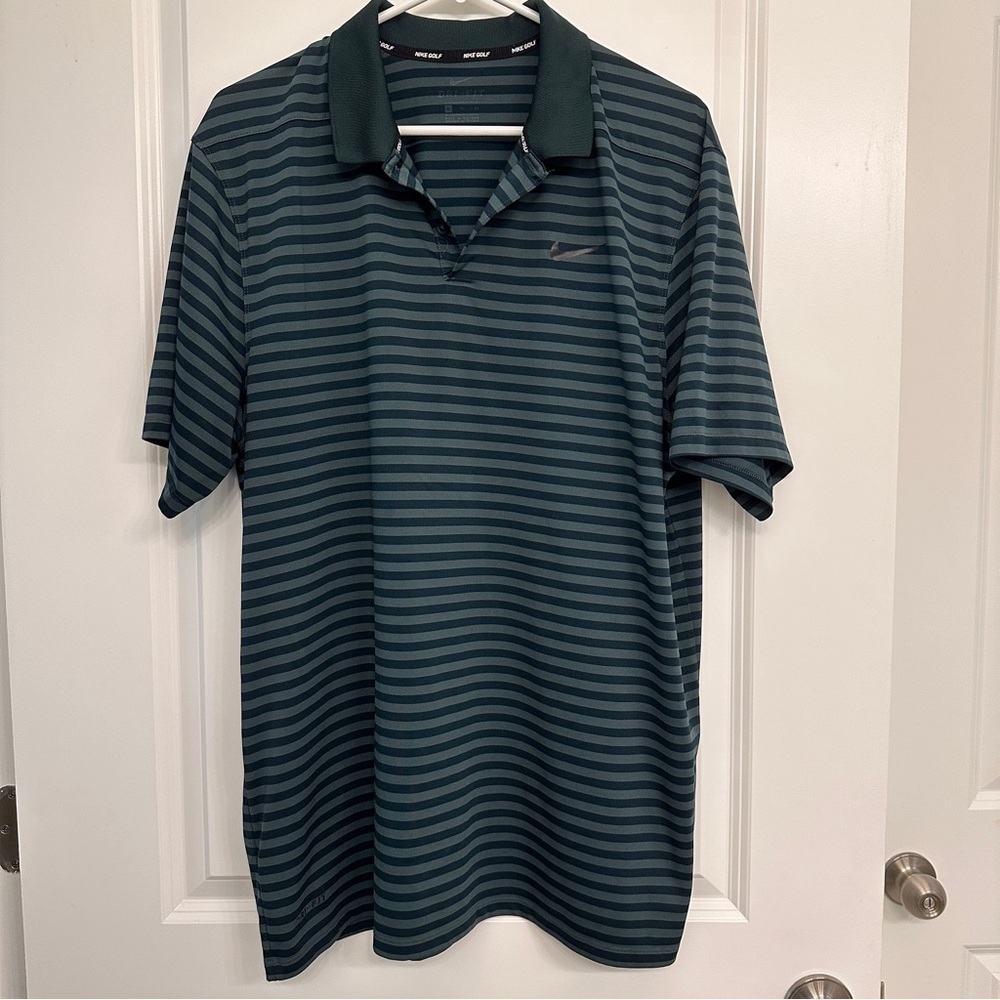 Men's Nike Golf Polo Short Sleeve T Shirt Blue/Green XL